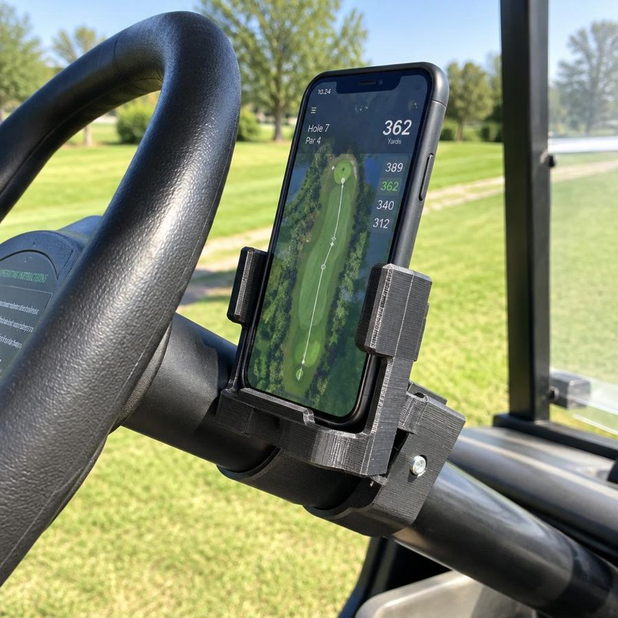 Golf-cart phone mount