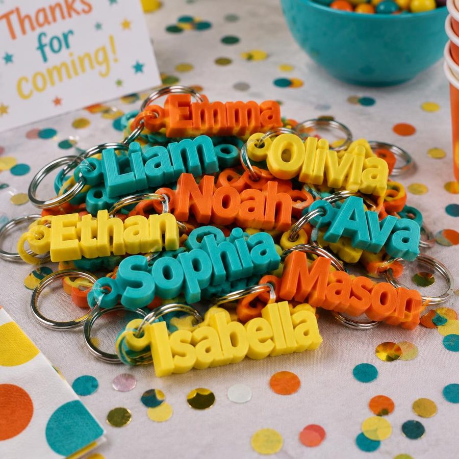 Party favor keychains
